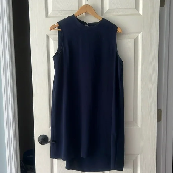 fitted lace wedding dress Royal Blue Crepe Loose Silhouette Dress | FG ATELIER main image 0